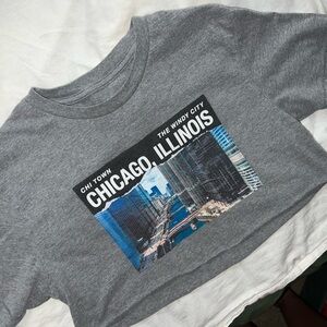 ‼️NWOT: Gray Chicago Illinois Graphic Crop Top - XS